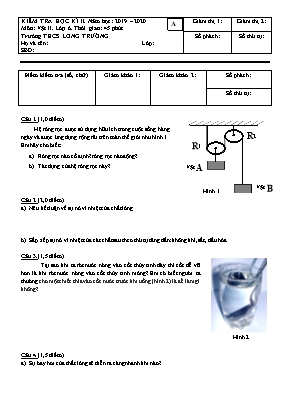 Đề kiểm tra học kỳ II môn Vật lý Lớp 6 - Năm học 2019-2020 - Trường THCS Long Trường